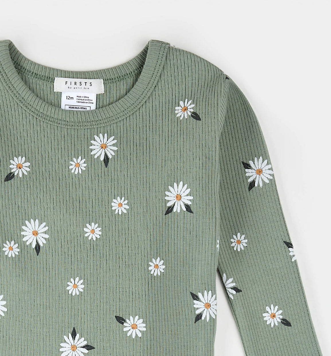 Ensemble Pyjamas Vert Sauge À Imprimé De Marguerites