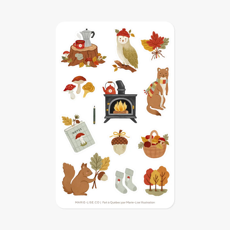 Autocollant Forêt D'automne - Illustrée Par Marie-Lise