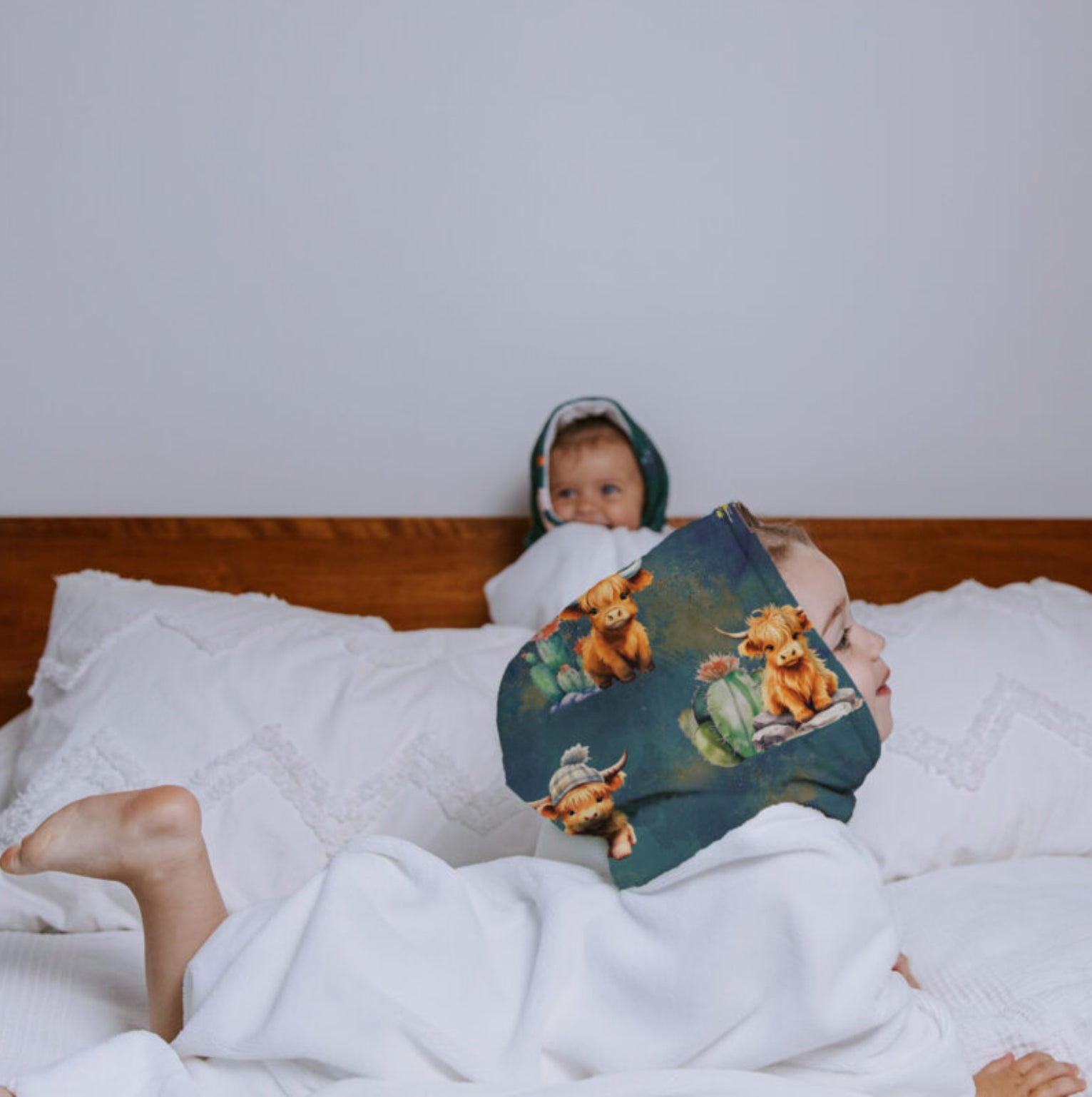 Ensemble Poncho De Bain & 2 Débarbouillettes Vaches