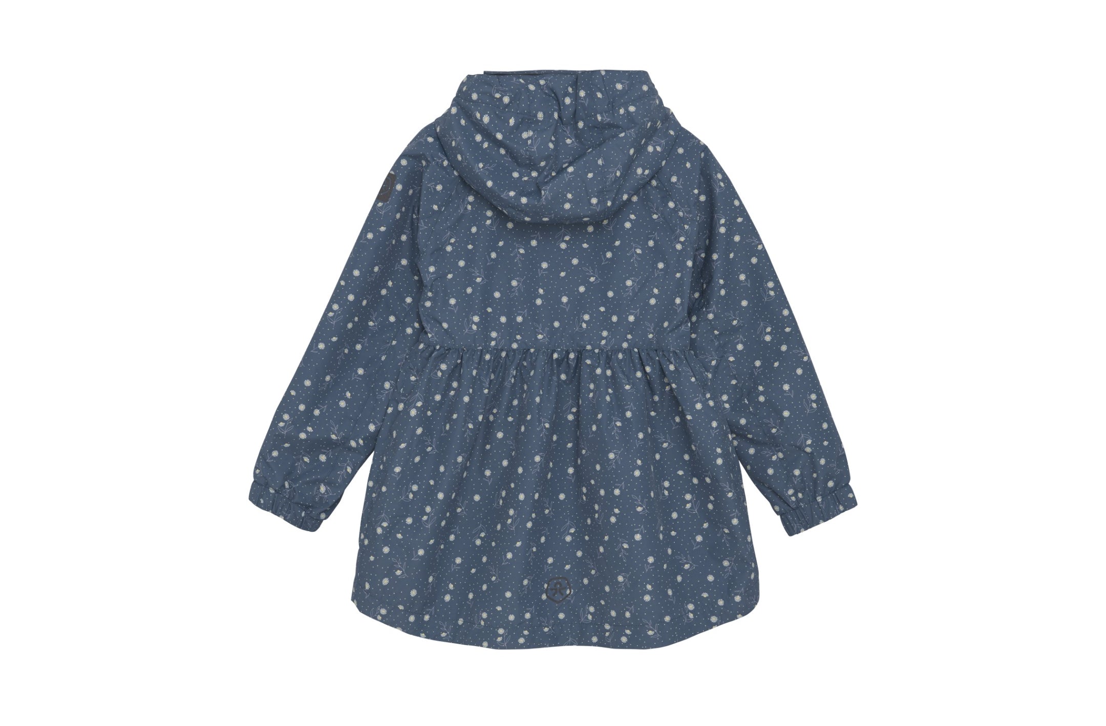 Manteau Imperméable Vintage Indigo Avec Fleurs
