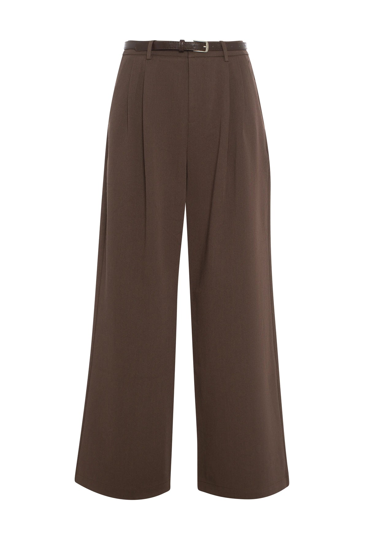 Pantalon En Sergé Brun
