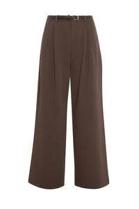Pantalon En Sergé Brun