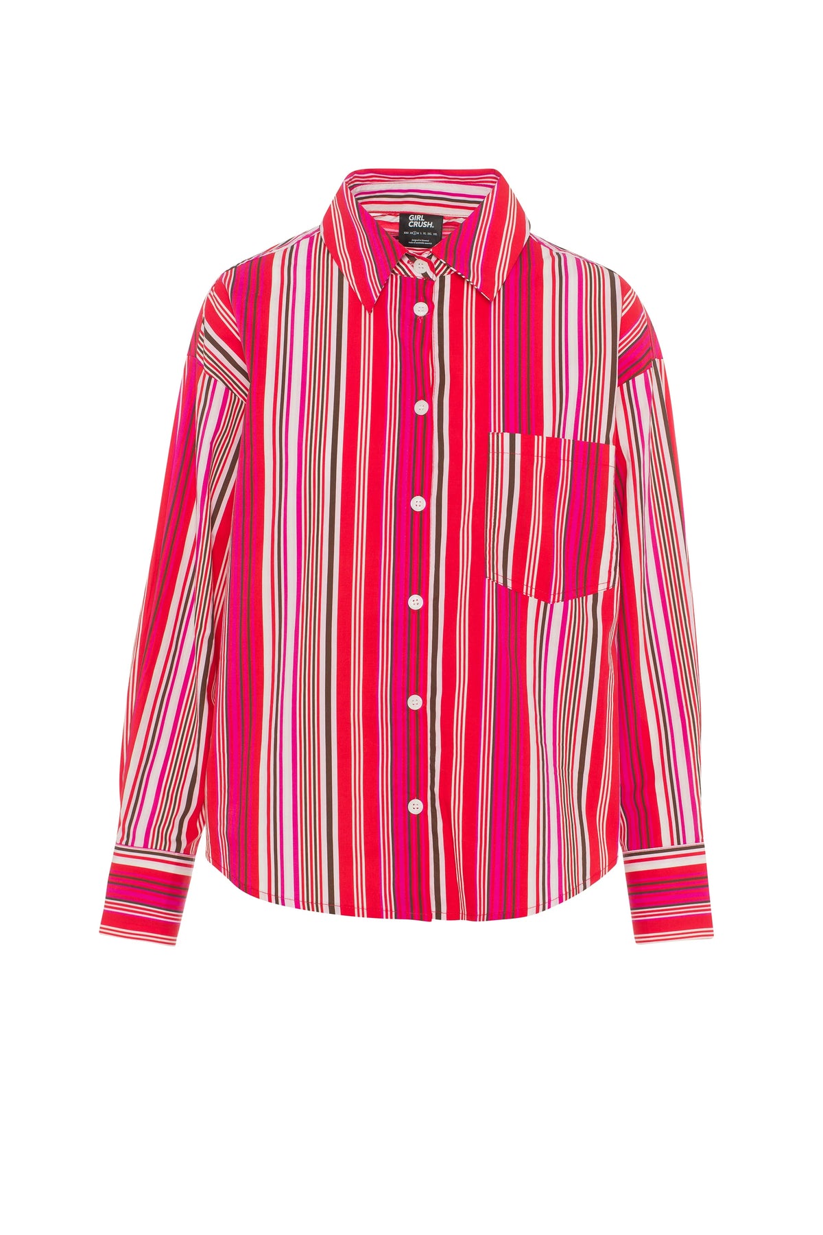 Chemise Ample Lignée Coton Rouge Ligné