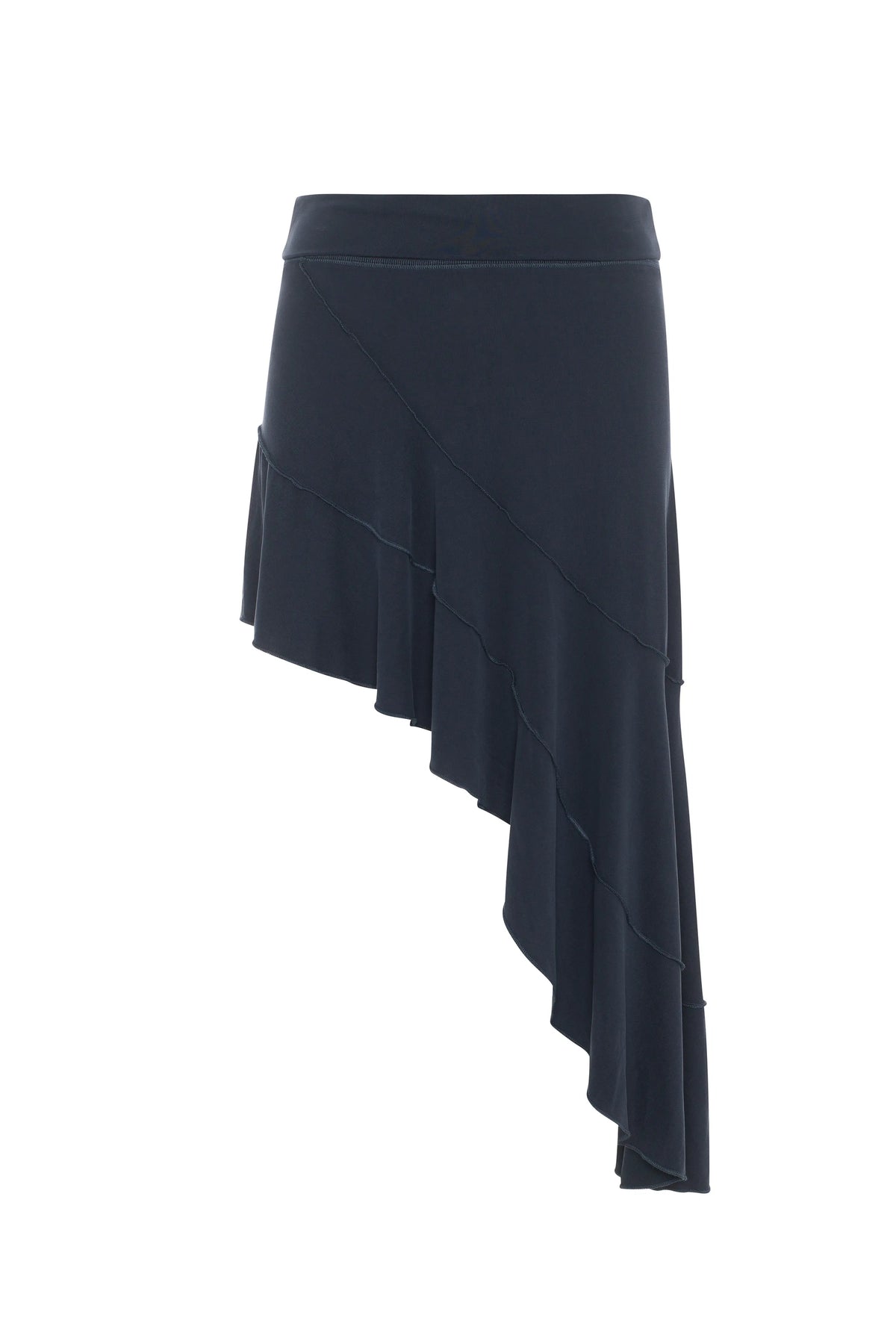 Jupe Midi Asymétrique Bleu Gris