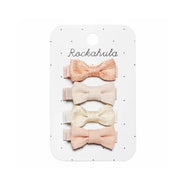Ensemble Barrettes Flora Linen Mini Bow