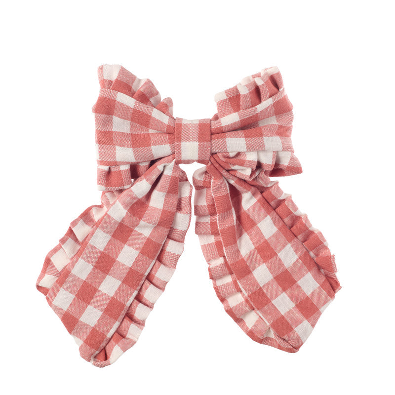 Barrette Boucle Longue Ondulée Gingham