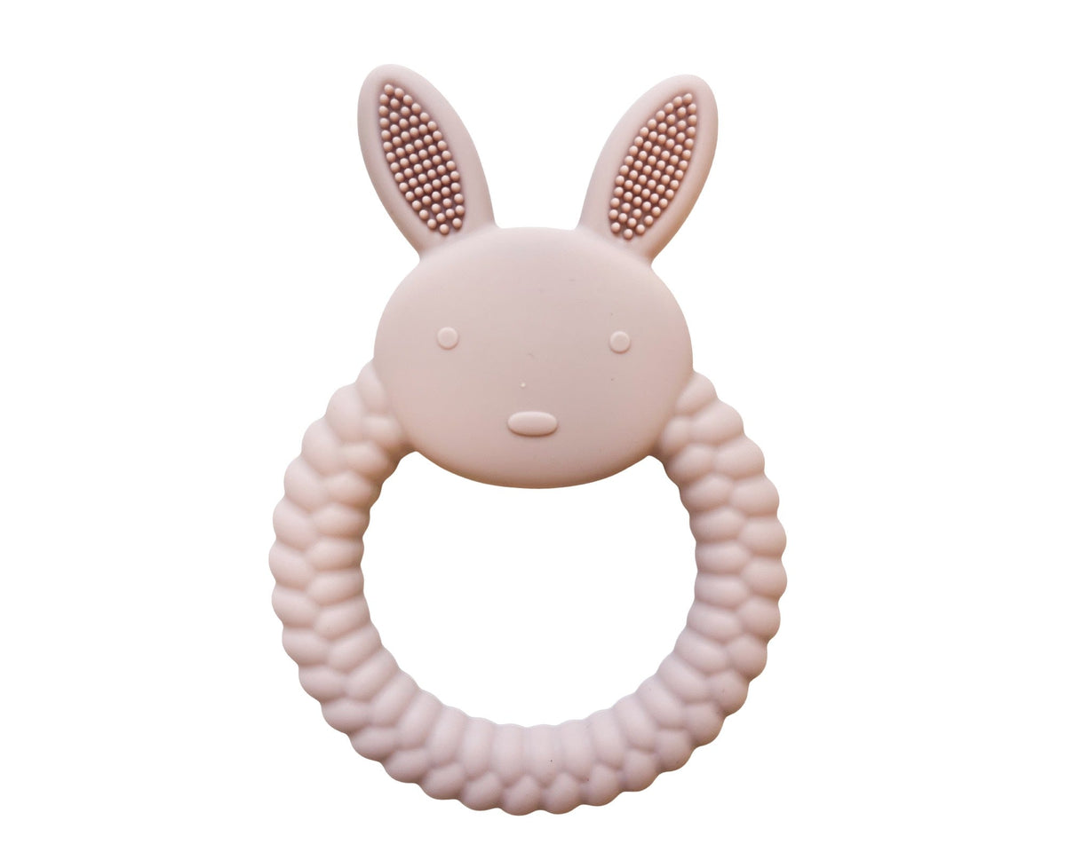 Jouet De Dentition Anneau Lapin Rose Blush
