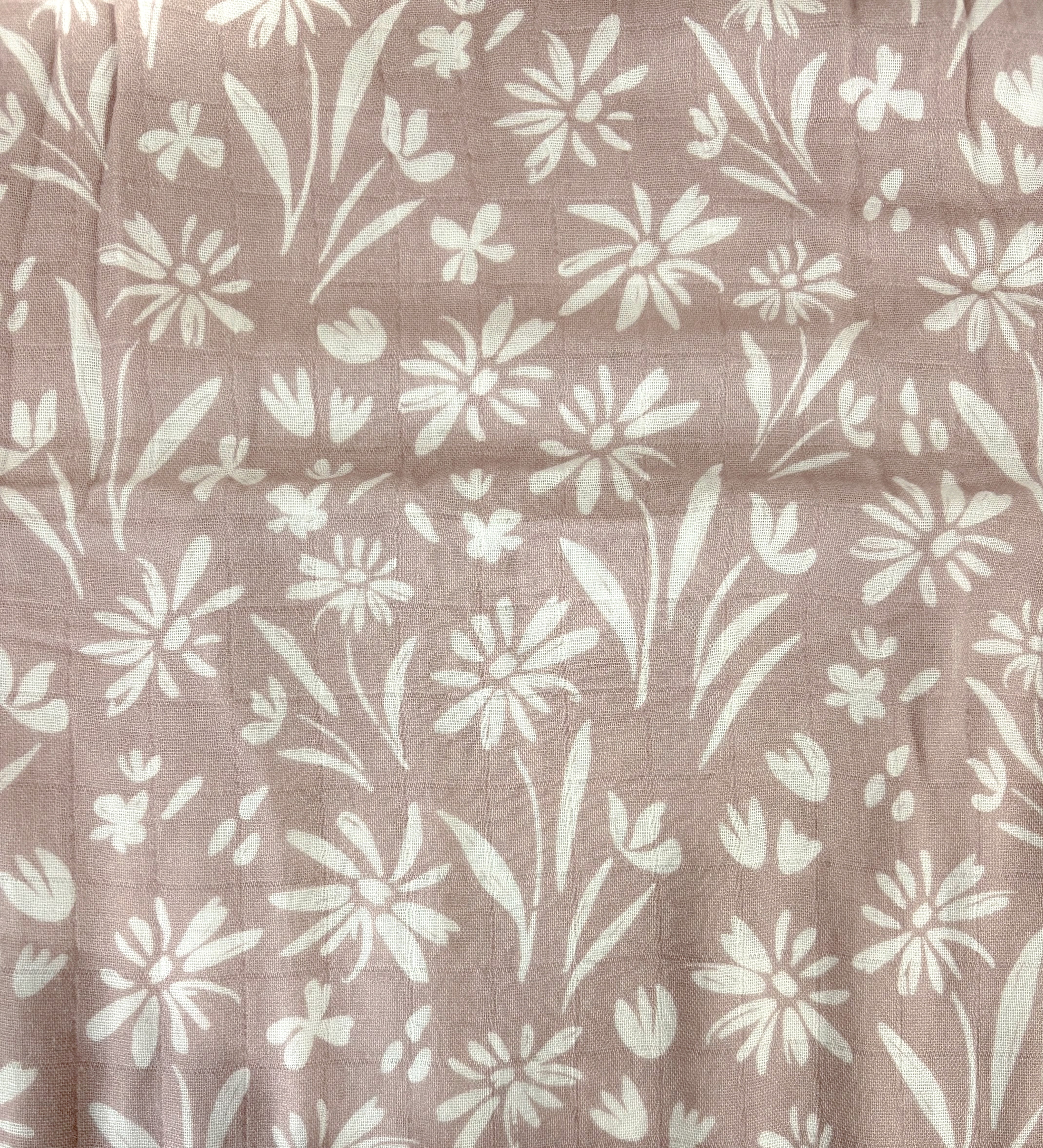 Mousseline Bambou Douce Floraison Vieux Rose