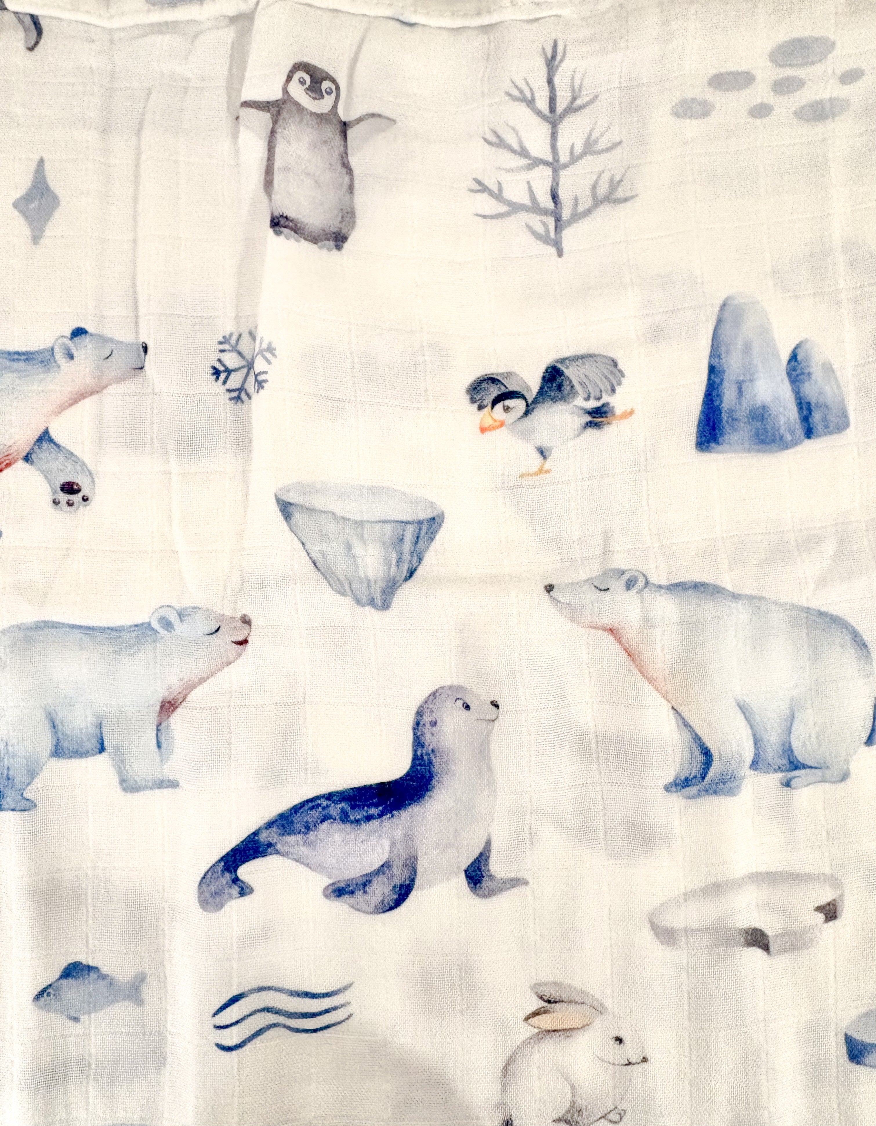 Mousseline Bambou Pingouin Loutre Ours Polaire Phoque