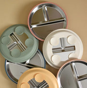 Assiette Acier Inoxydable Avec Succion En Silicone - Almond