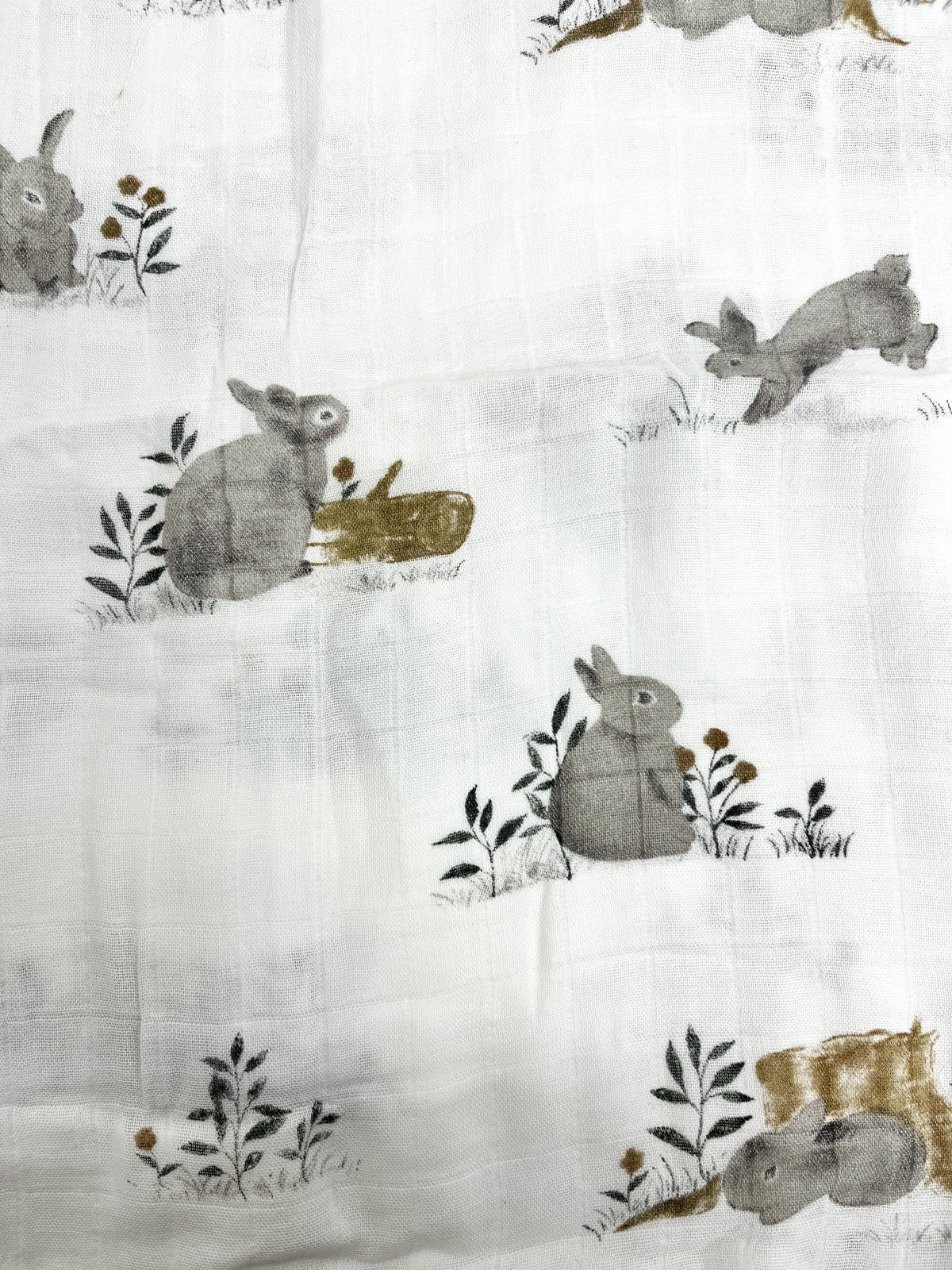 Mousseline Bambou Lapins Gris