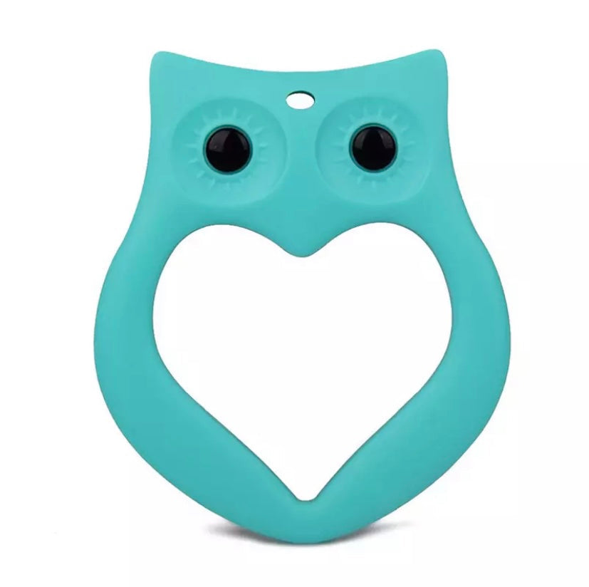 Jouet De Dentition Hibou Turquoise