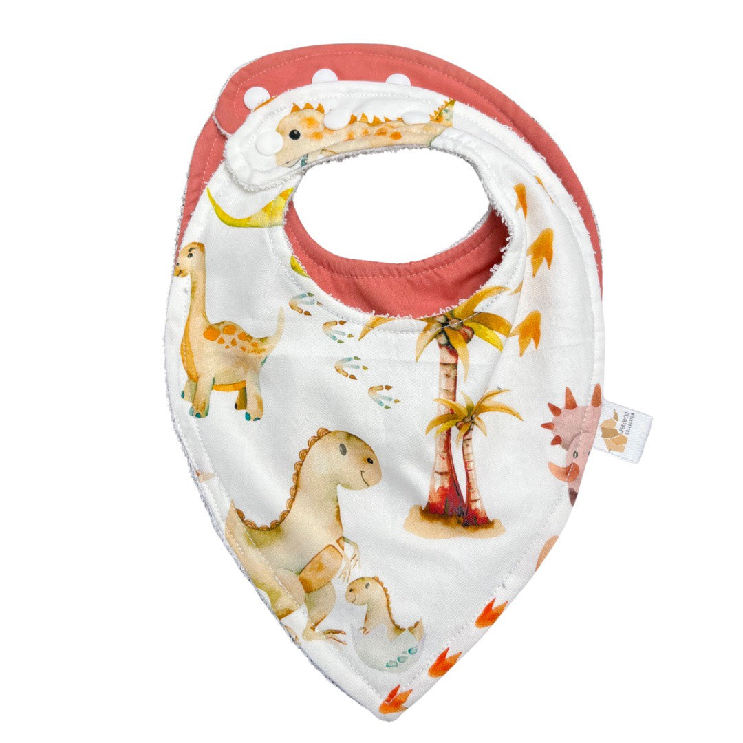 Duo Bavoirs Dinos Et Œufs Rose & Rose Vintage