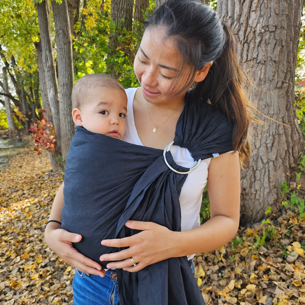 Écharpe Ajustable Lin Ring Sling Bleu Minuit