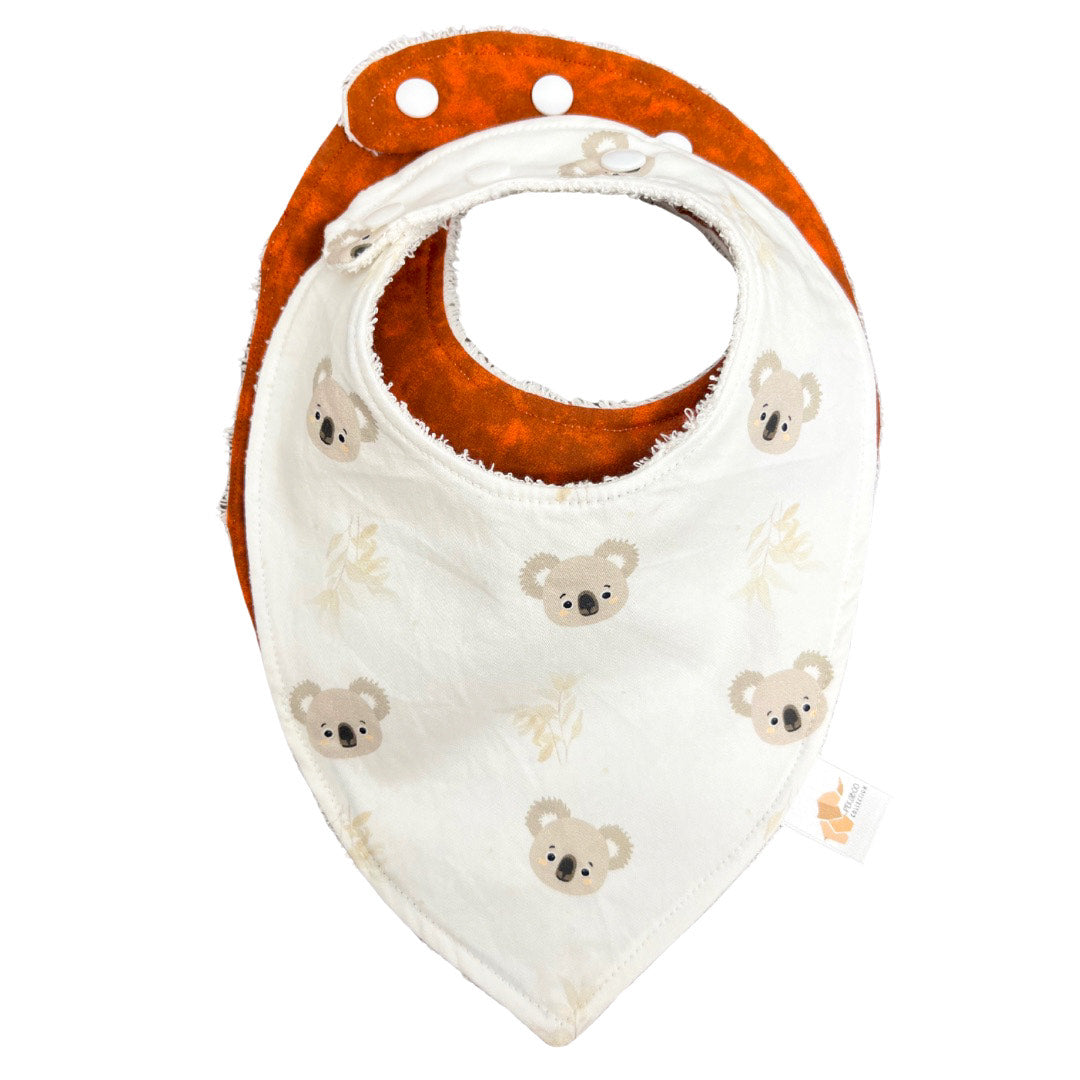 Duo Bavoirs Koalas Beige & Marbré Orange