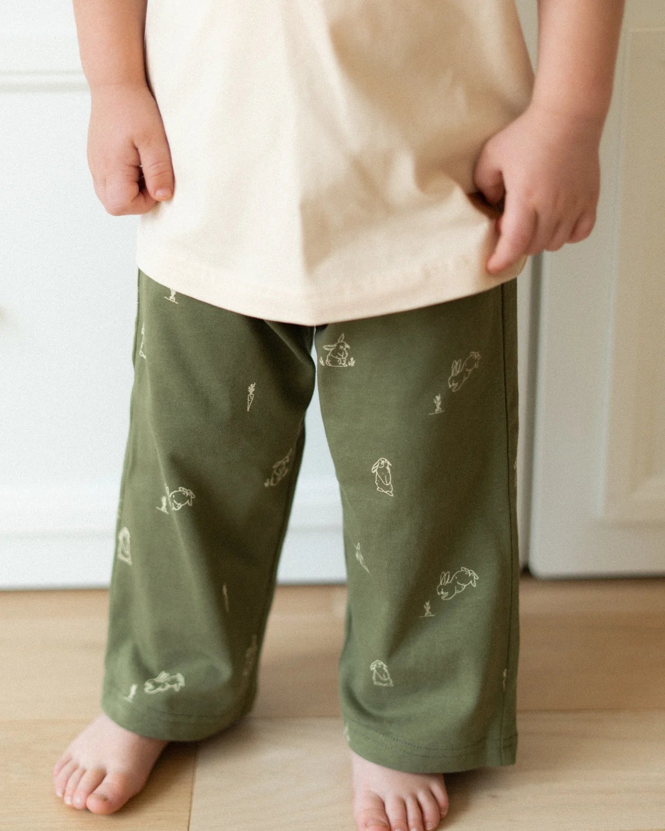 Pantalon Évolutif Vert À Motifs Lapins