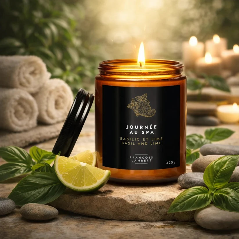 Chandelle Journée Au Spa - Basilic & Lime