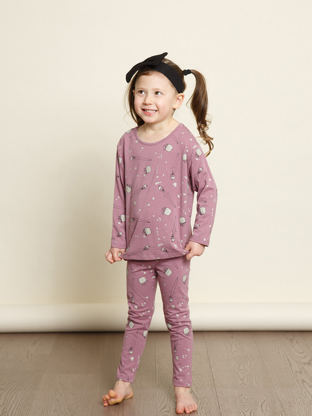 Legging Bamboo Mauve Pots Et Pinceaux