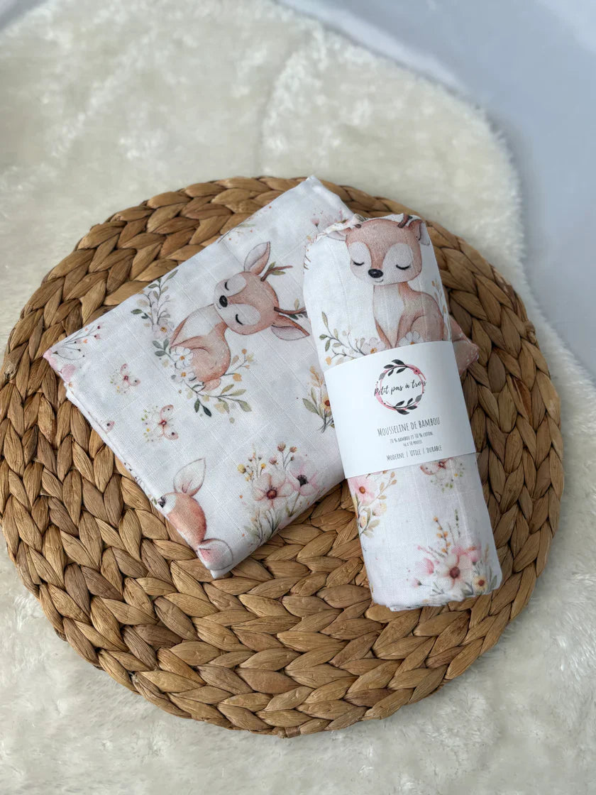 Mousseline De Bambou Bambi Fleuris