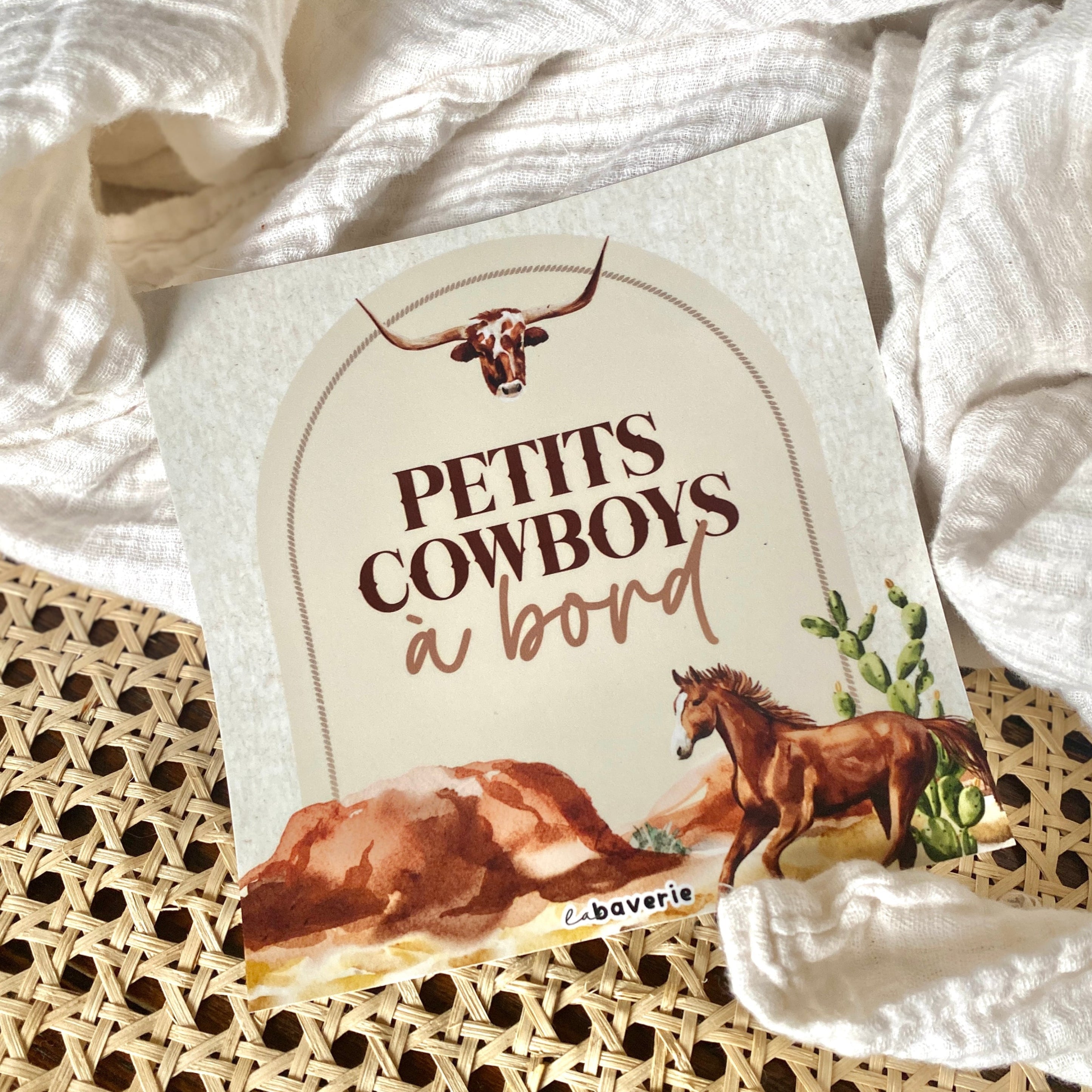 Autocollant Voiture « Petits Cowboys À Bord »
