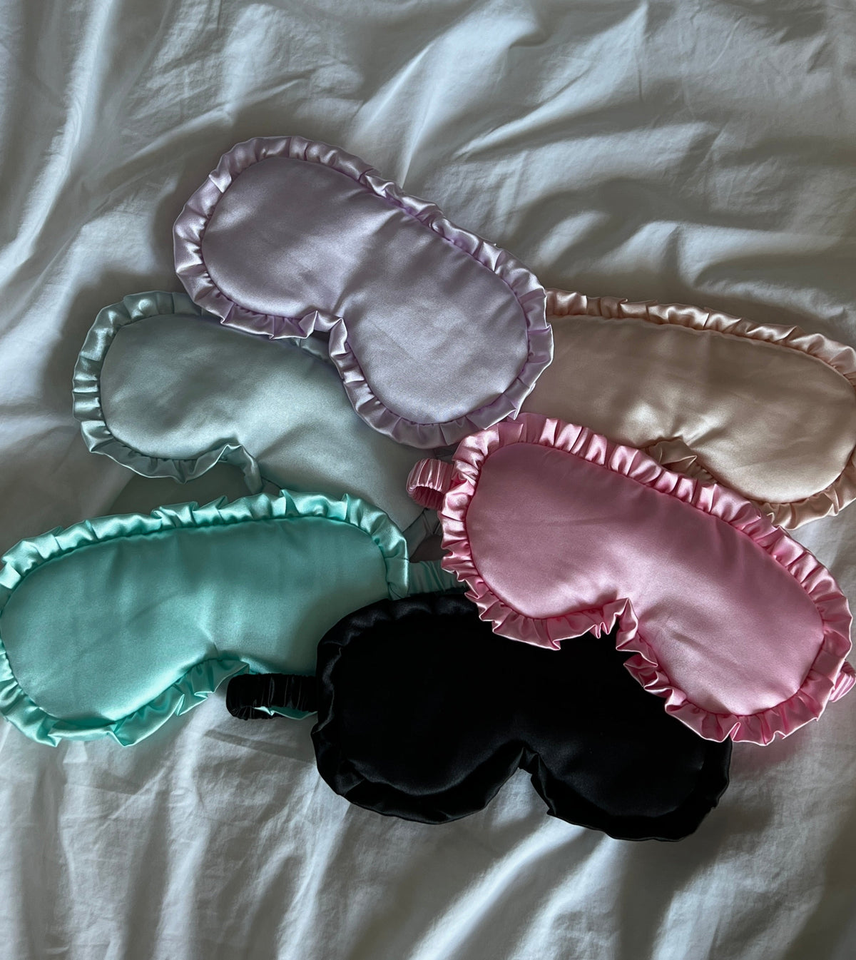 Masque De Nuit Rose À Volants