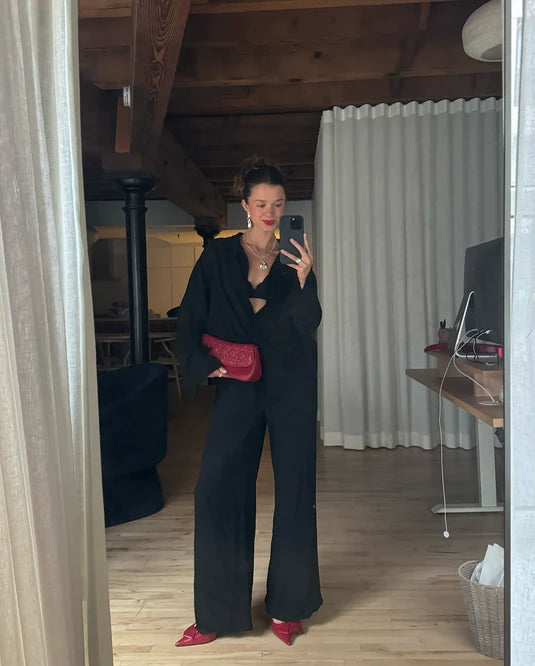 Pantalon En Lin Timeless Noir