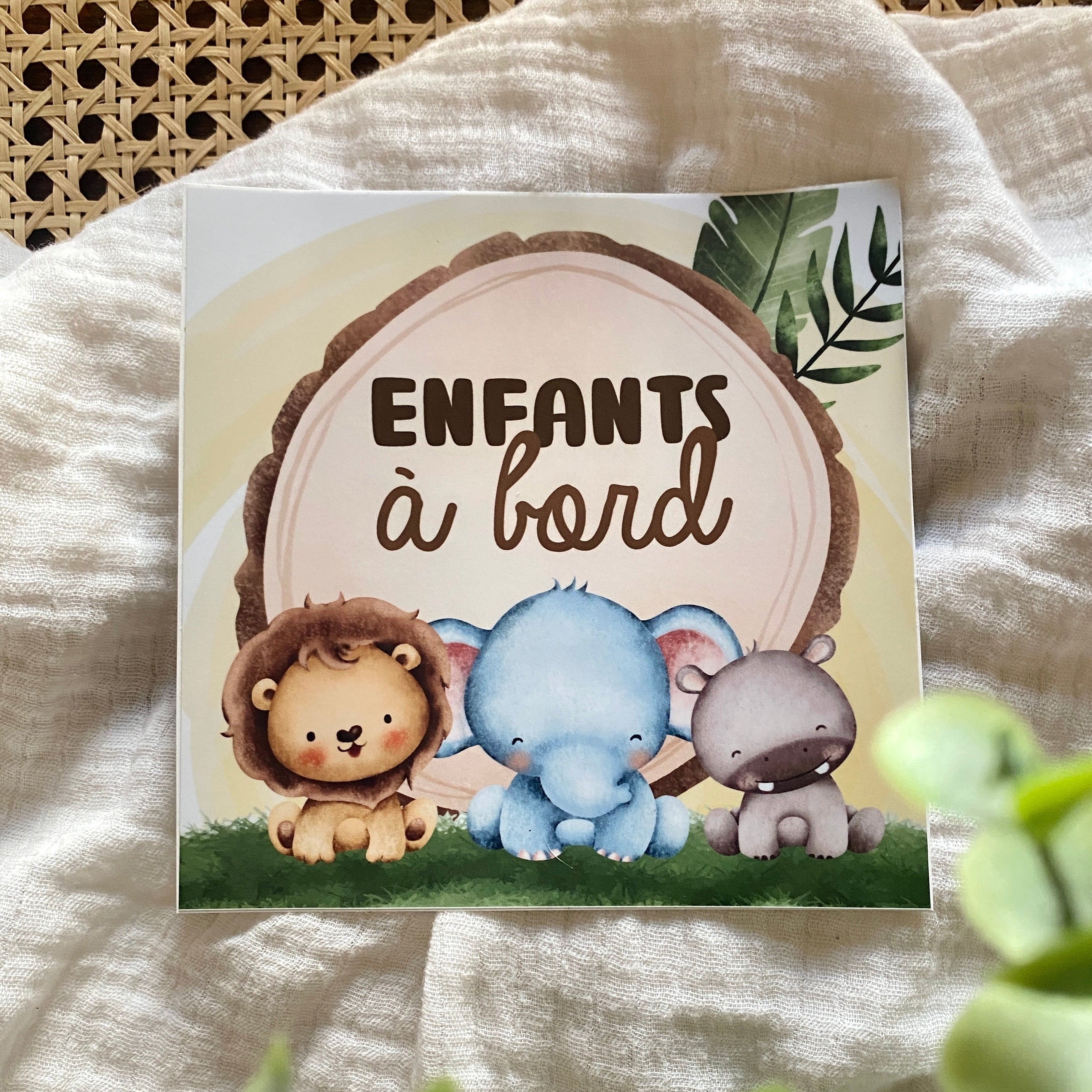 Autocollant Voiture « Enfants À Bord » (Jungle)