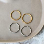 Boucles D'oreilles Grands Hoops Or