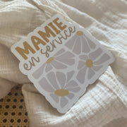 Autocollant Voiture « Mamie En Service »