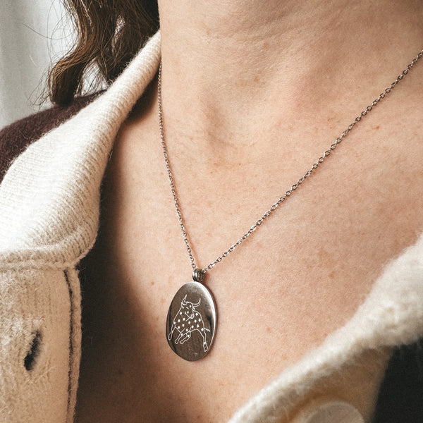 Collier Zodiac Argent - Taureau