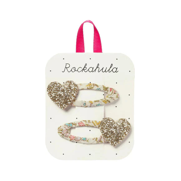 Ensemble Barrettes Pétale Glitter Heart