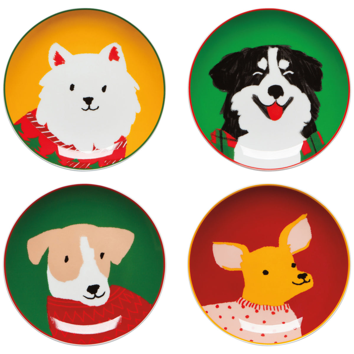 Ensemble Assiettes Holiday Hounds
