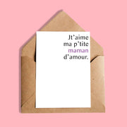 Carte Jt'aime Ma P'tite Maman D'amour
