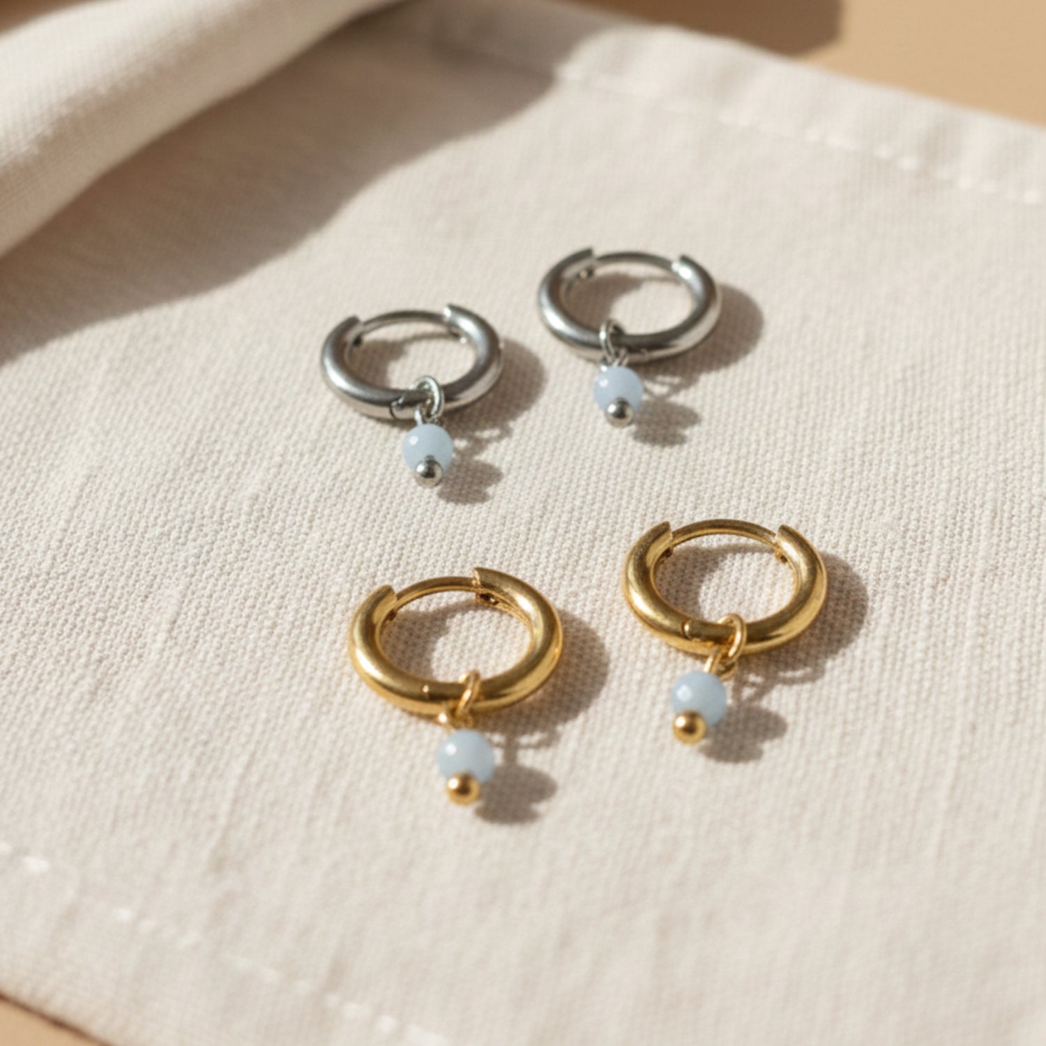 Boucles D'oreilles Kiyu Argent/Angélite