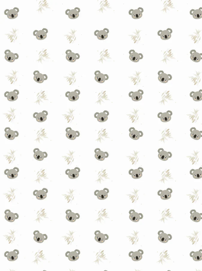 Doudou Peluche Koalas Feuillus & Beige (Endos Blanc)