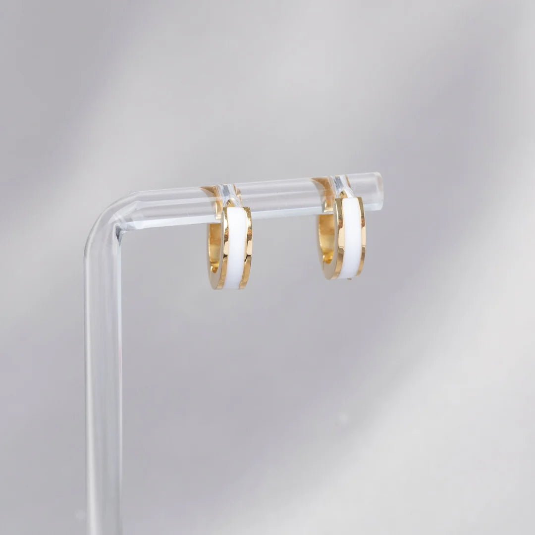 Boucles D'oreilles Les Mystérieuses Blanches Or