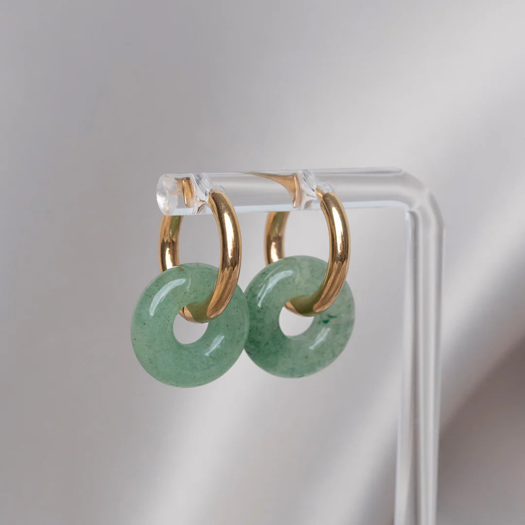 Boucles D'oreilles Les Tendances Or Vert Sauge