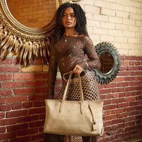 Sac Fourre-Tout Britney Suède Beige