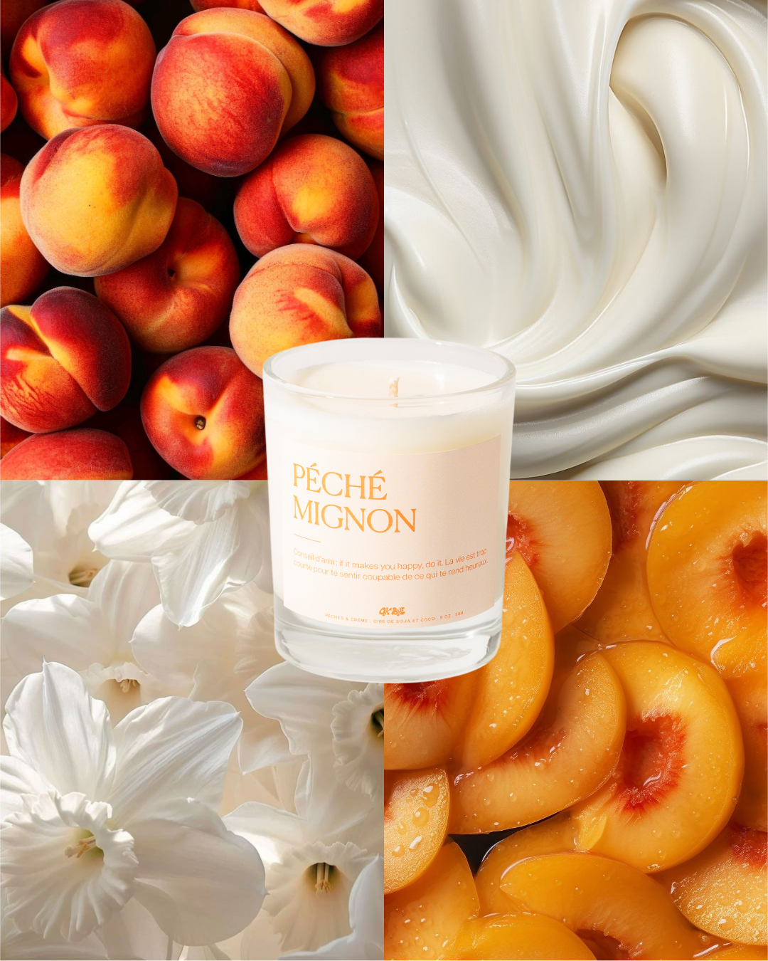 Chandelle Péché Mignon (Pêches & Crème)