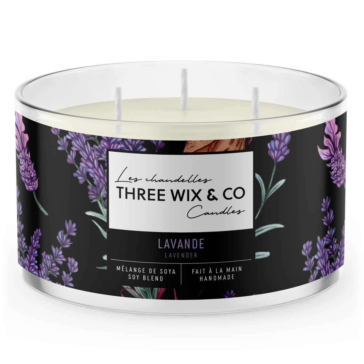 Chandelle À 3 Mèches Lavande