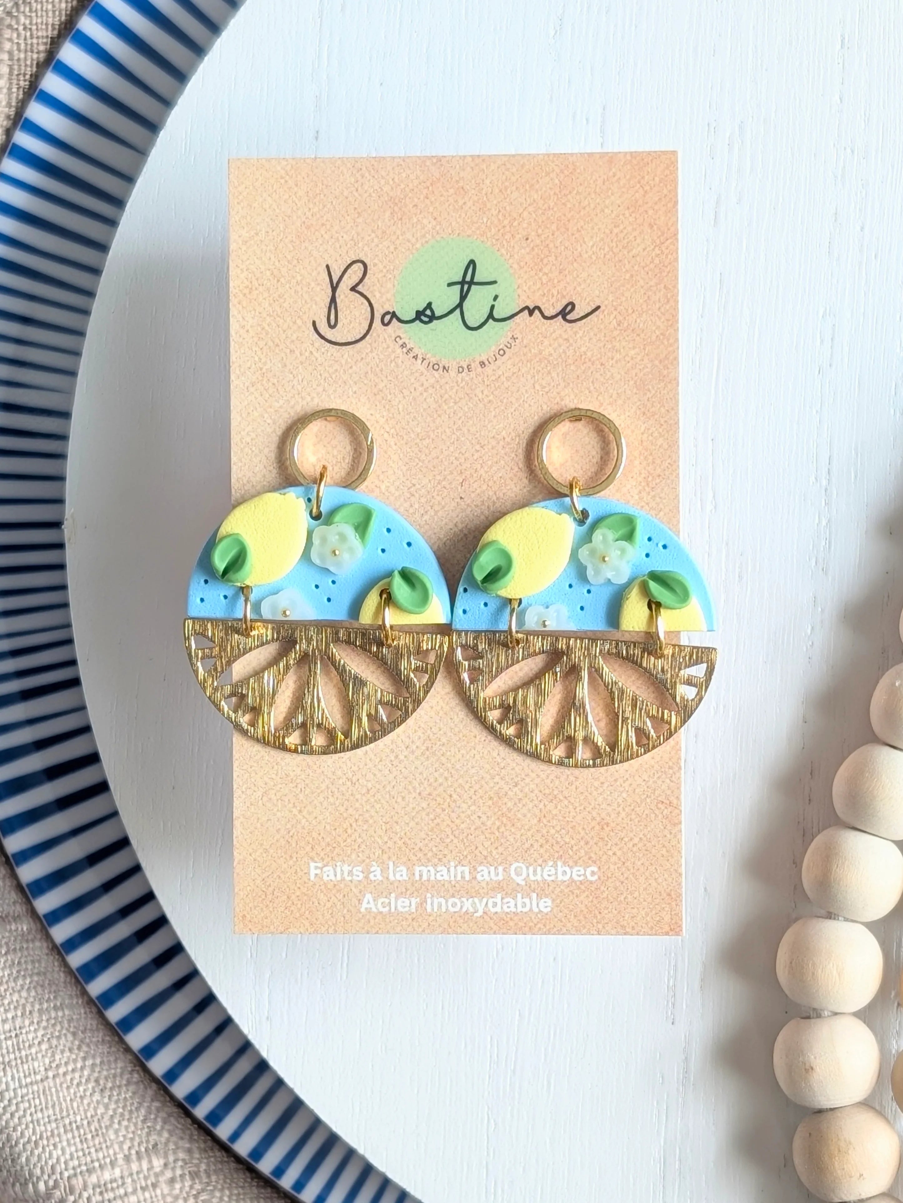 Boucles D'oreilles Pendantes Léonie Citrons