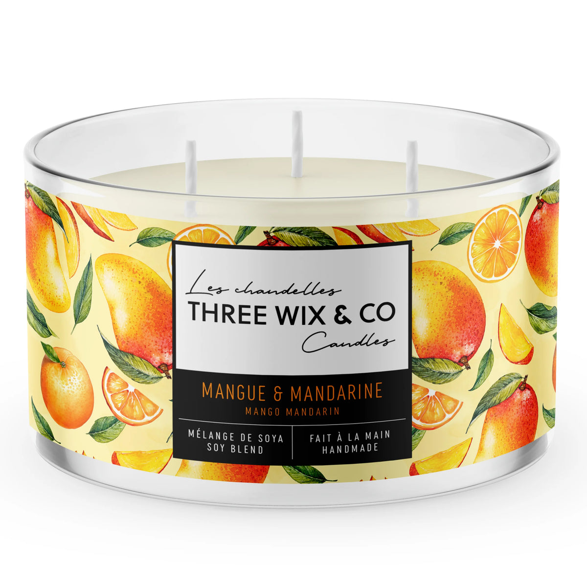 Chandelle À 3 Mèches Mangue & Mandarine