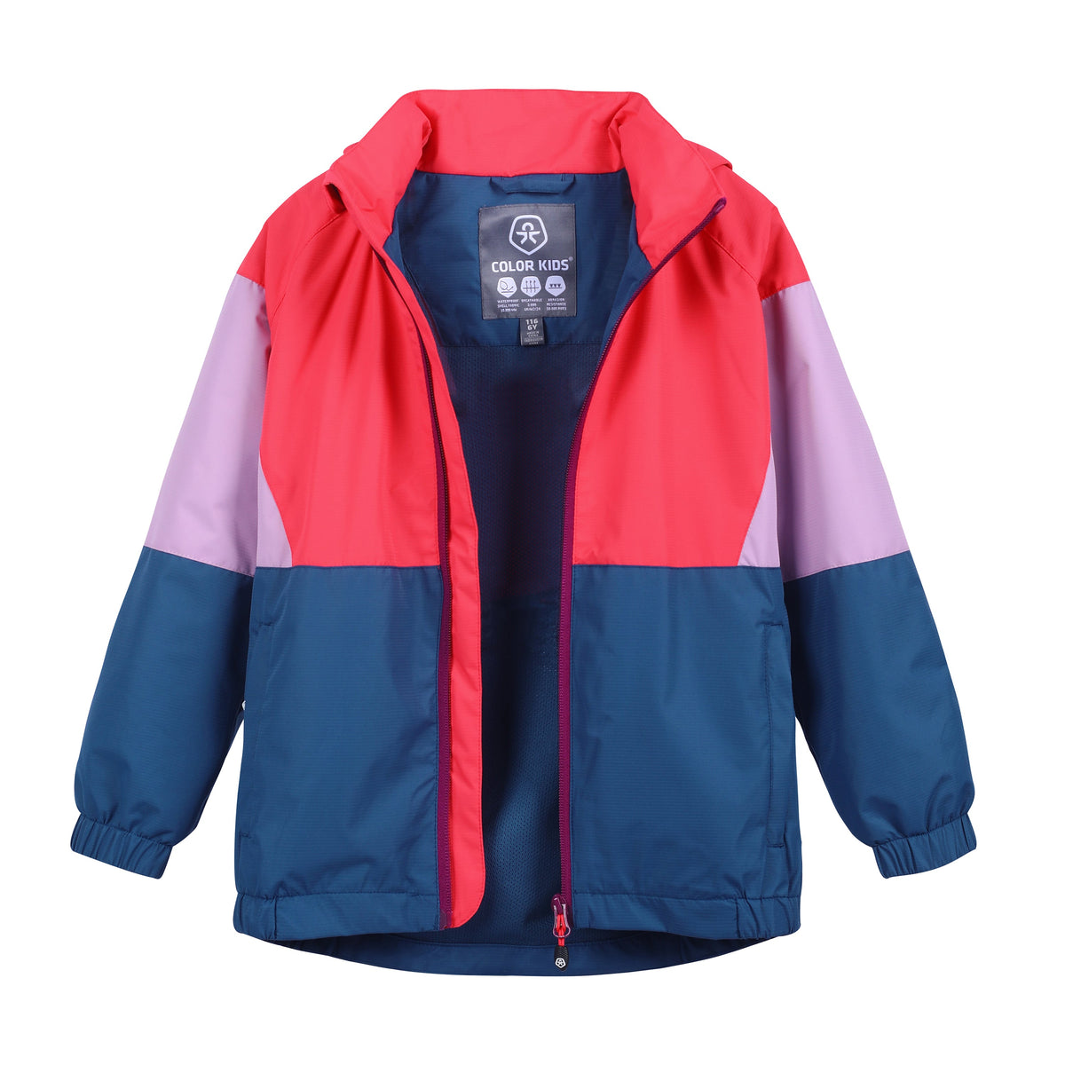 Manteau De Pluie Colorblock Rose