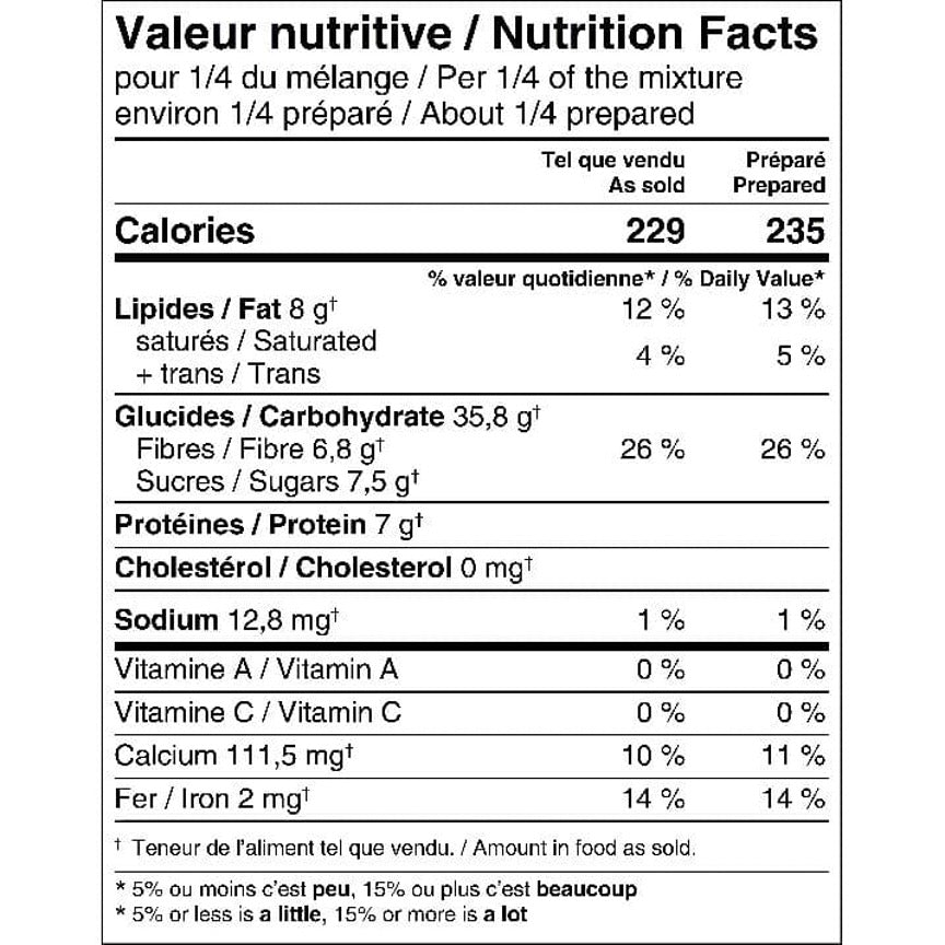 Mélange À Gruau Érable & Noix (4 Portions)