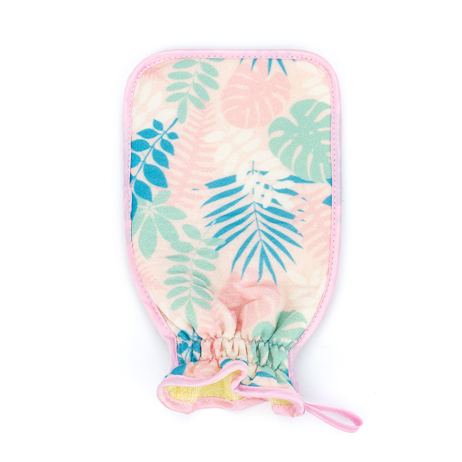 Mitaine Exfoliante Fleurs Roses
