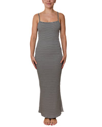 Robe Eva Maxi Lignes Noires Et Blanches