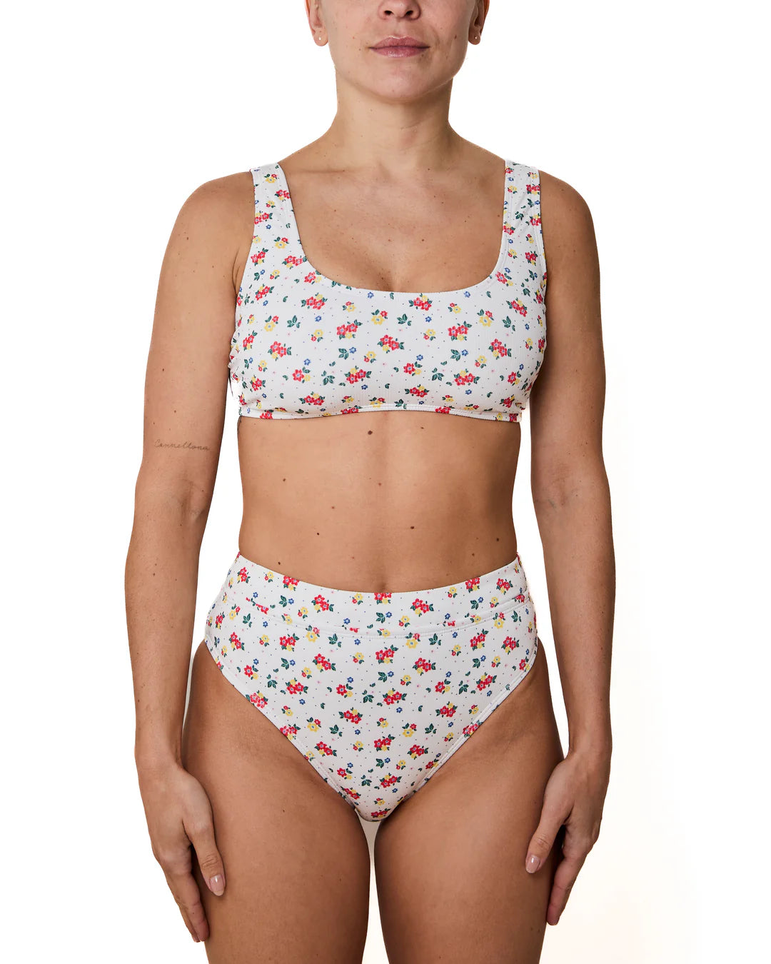 Bas De Bikini Genevieve Cotele Fleurs Et Pois