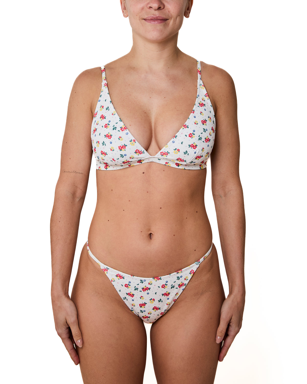 Haut De Bikini Emy Cotele Fleurs Et Pois