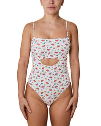 Maillot Une Piece Samantha Cotele Fleurs Et Pois