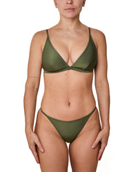 Haut De Bikini Emy Brillant Vert Khaki